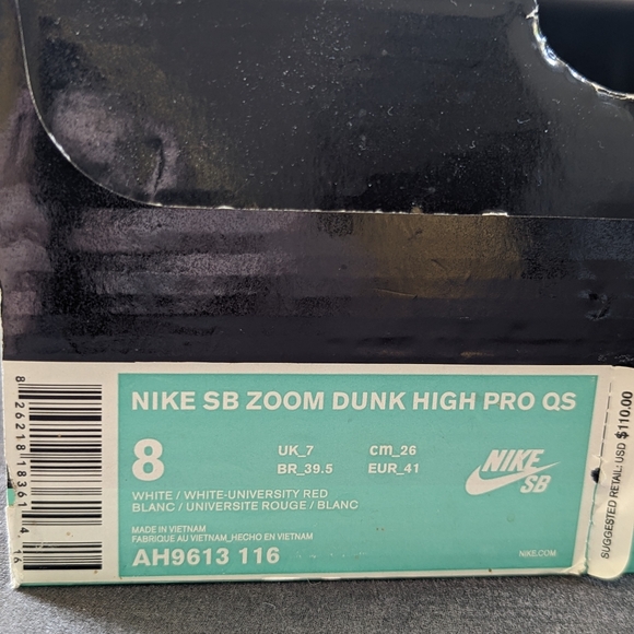 Nike SB zoom dunk high pro kevin bradley 8M - Picture 7 of 8